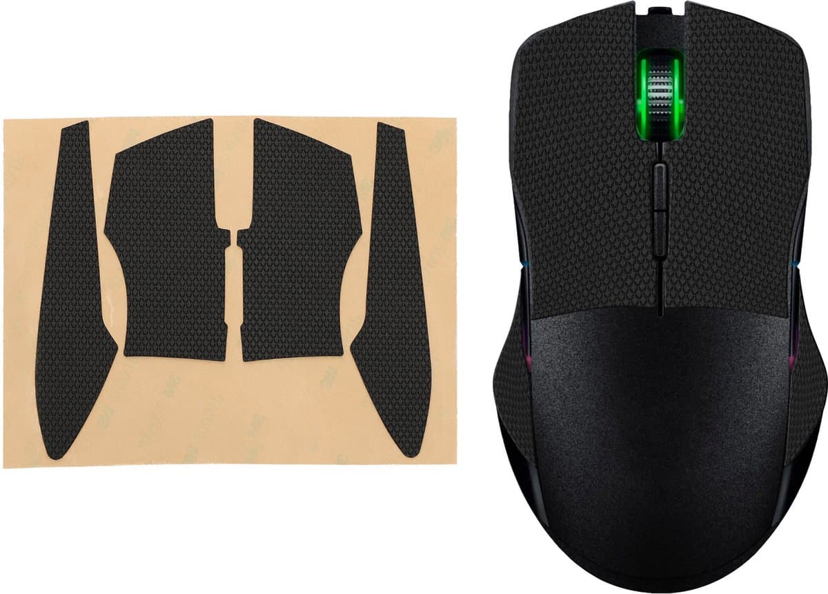 kwmobile gaming muis grip tape geschikt voor Razer Lancehead Tournament Edition muis - Antislip muistape grip - Muis grip tape in zwart