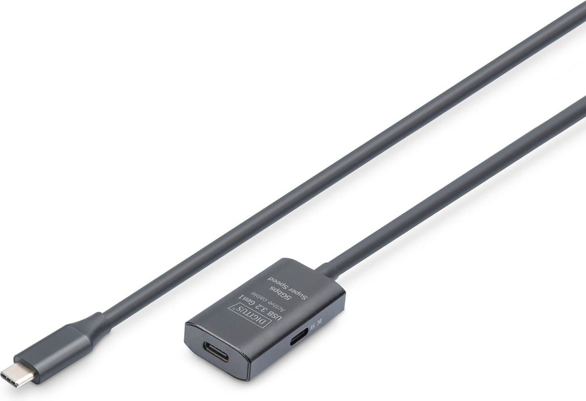 Digitus DA-73108 USB-C-kabel USB 3.2 Gen1, USB 3.2 Gen1, USB 3.0 USB-C, USB-C bus, USB-C stekker 5.00 m Zwart Actief me