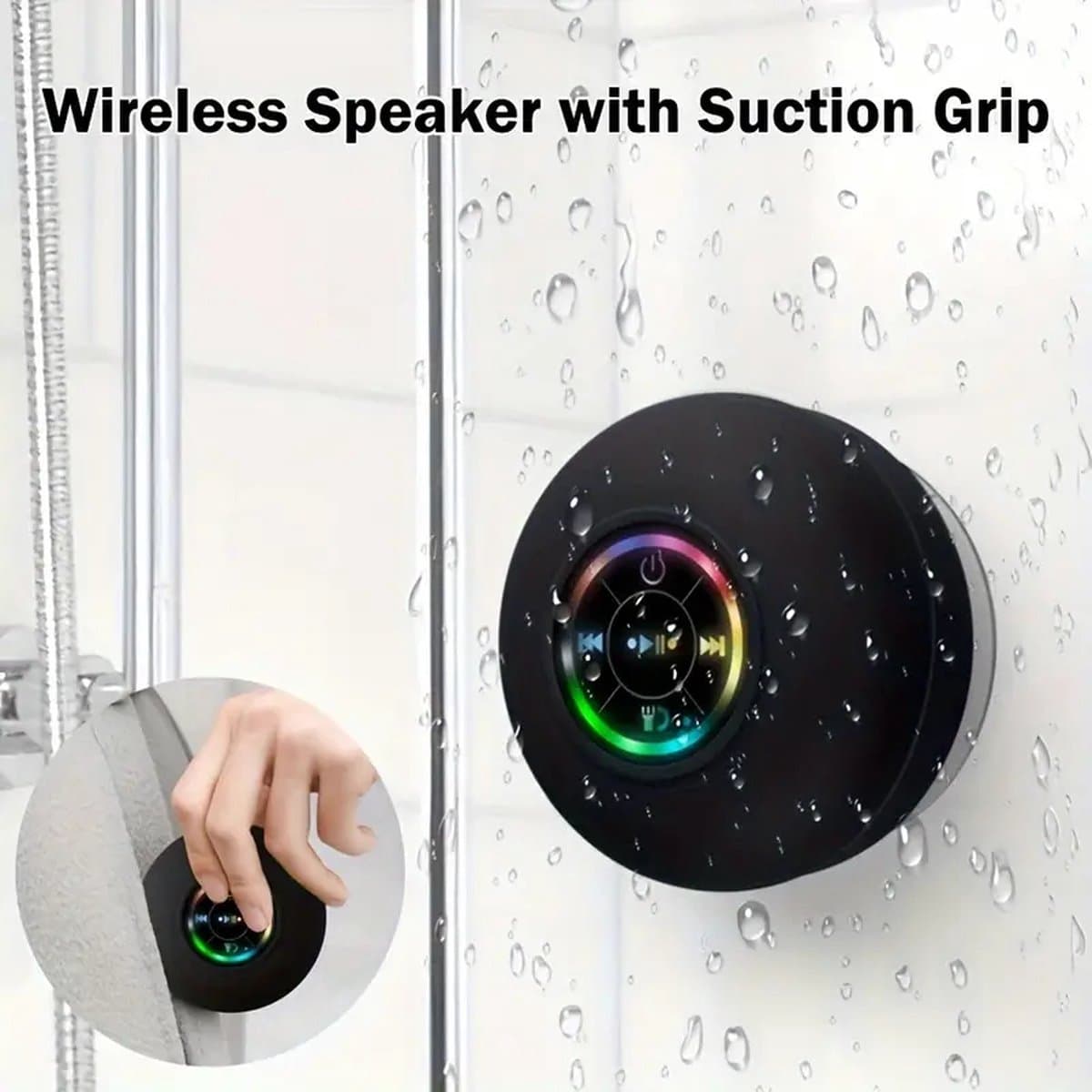 Witte Waterdichte LED Bluetooth Douche Luidspreker met Zuignap - USB Oplaadbaar - Geschikt voor Smartphone, Tablet en PC - IPX-4