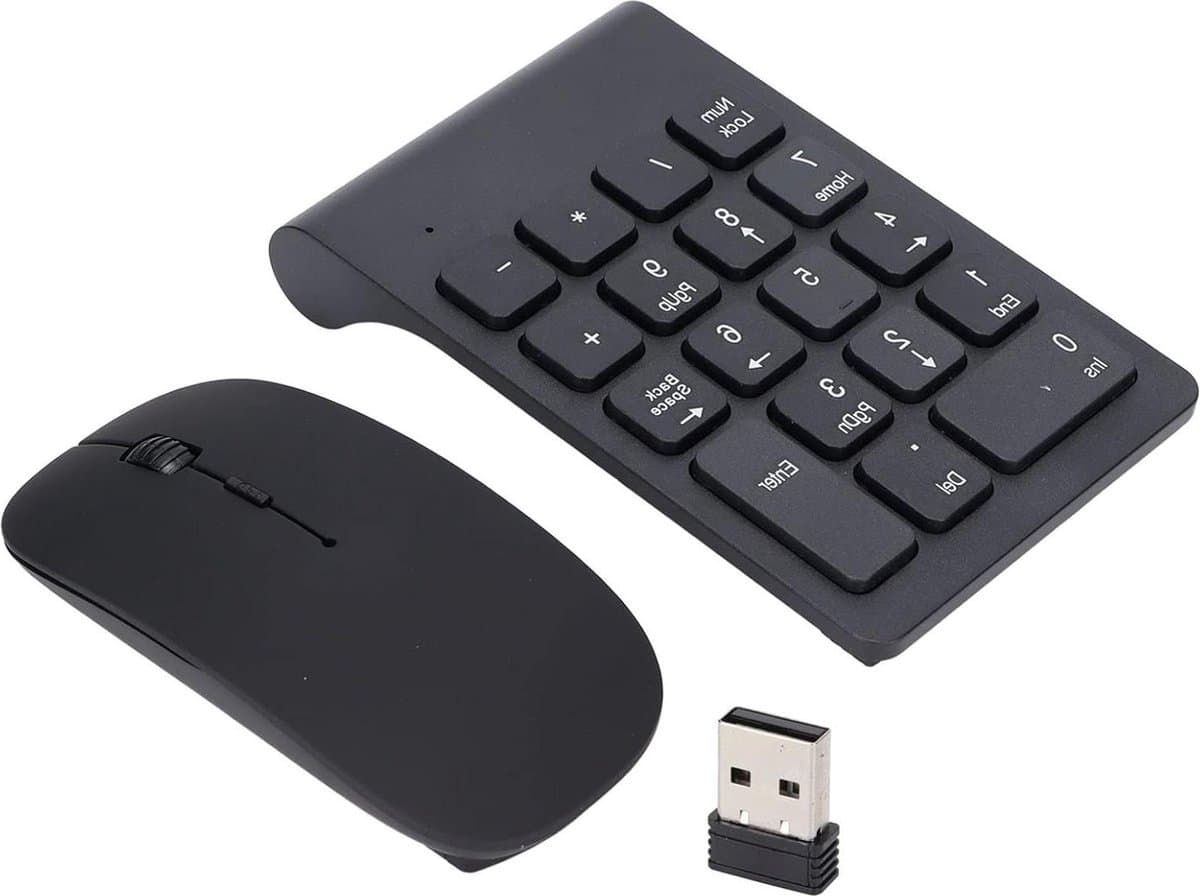 Combinatie draadloos numeriek toetsenblok - muis 2.4GHz 1200 DPI voor notebookcomputers boekhouding bankieren .
