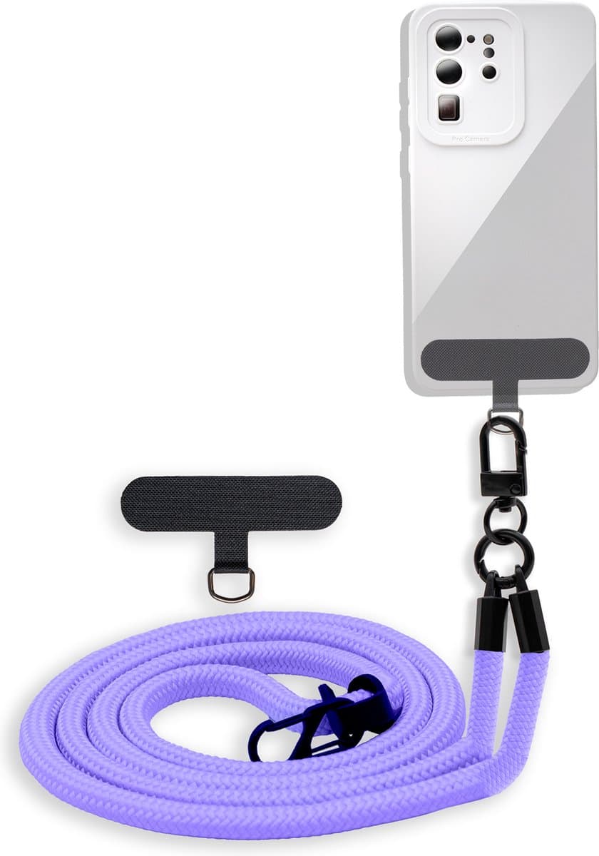Cadorabo mobiele telefoonketting geschikt voor LG X SCREEN in PAARS met verstelbaar riemkoord om om je nek te hangen