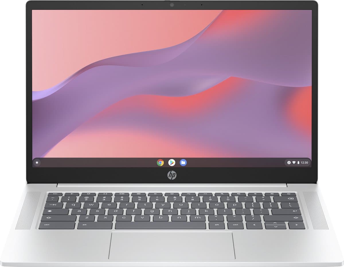 HP Chromebook 14a-nf0080nd Intel® N N200 35,6 cm (14") Full HD 8 GB LPDDR5-SDRAM 128 GB Flash Wi-Fi 6E (802.11ax) ChromeOS Zilver
