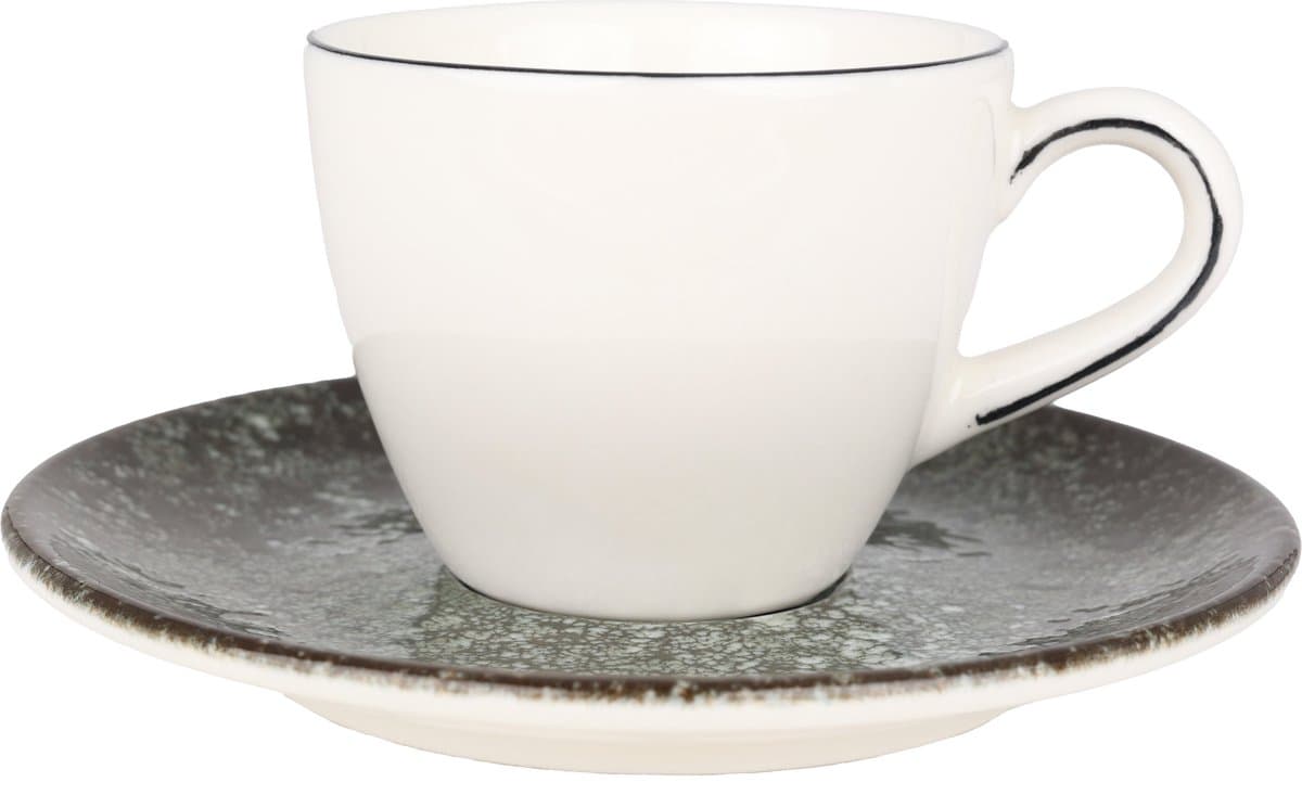 Bonna Cosmos - Espresso kopjes & schotel - 80 cc - Porselein - set van 6