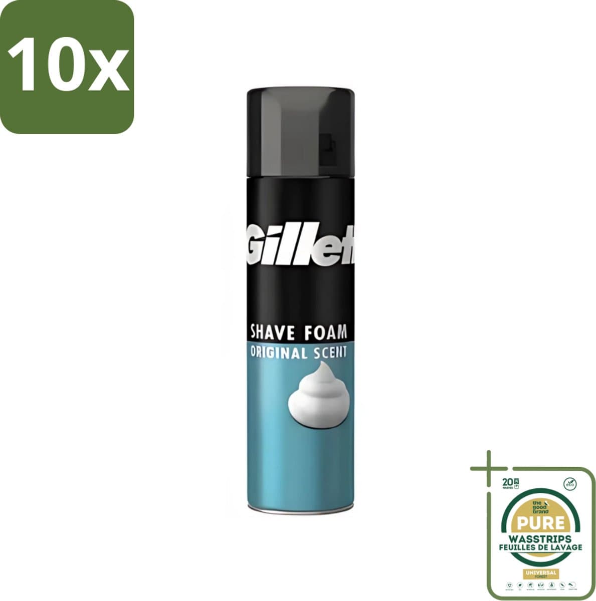 10 x Gillette - Scheerschuim - Normale Huid - Verzachtend en beschermend - 200 ml - Grootverpakking - Scheerschuim - Huidbeschermend - Verzachtend - Normale Huid - Scheermes