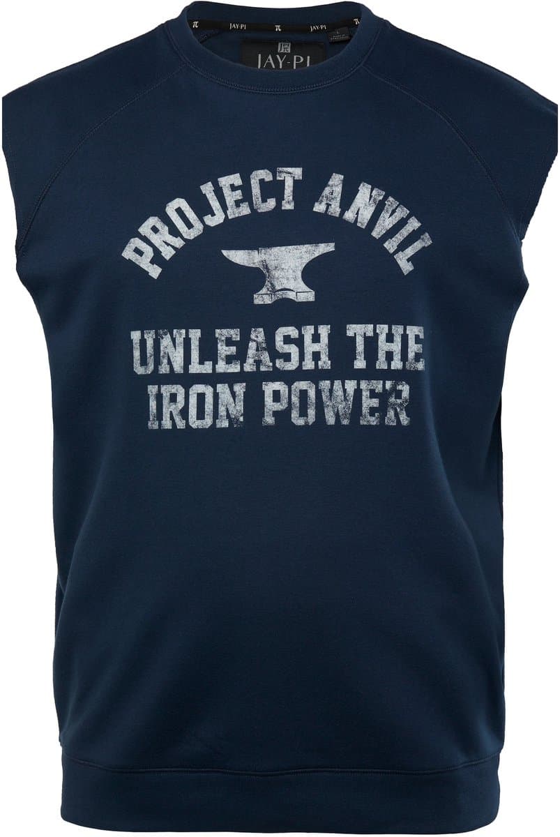 JAY-PI - Heren - Sweatshirt Iron Anvil fitness oversized QuickDry - Donkerblauw - Maat 3XL