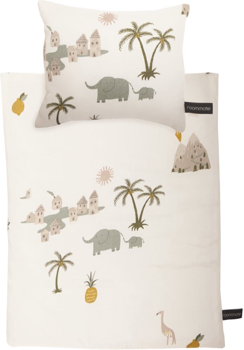 Roommate Poppenbed beddengoed - Organisch katoen met print - 32 x 40 cm