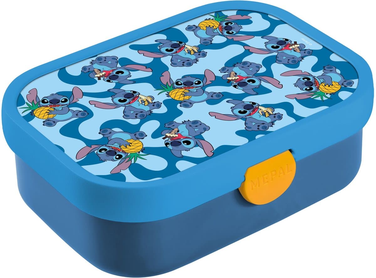 Mepal lunchbox Campus– Broodtrommel met vakjes voor kinderen – Geschikt voor 4 boterhammen – Stitch