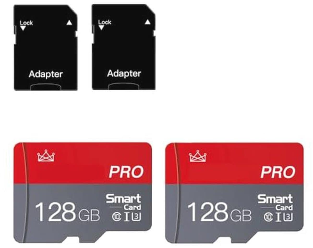 128 GB Micro SD-Kaart Klasse 10 - High Speed Geheugenkaarten voor Smartphones, Camera's en Tablets - 2-Pack
