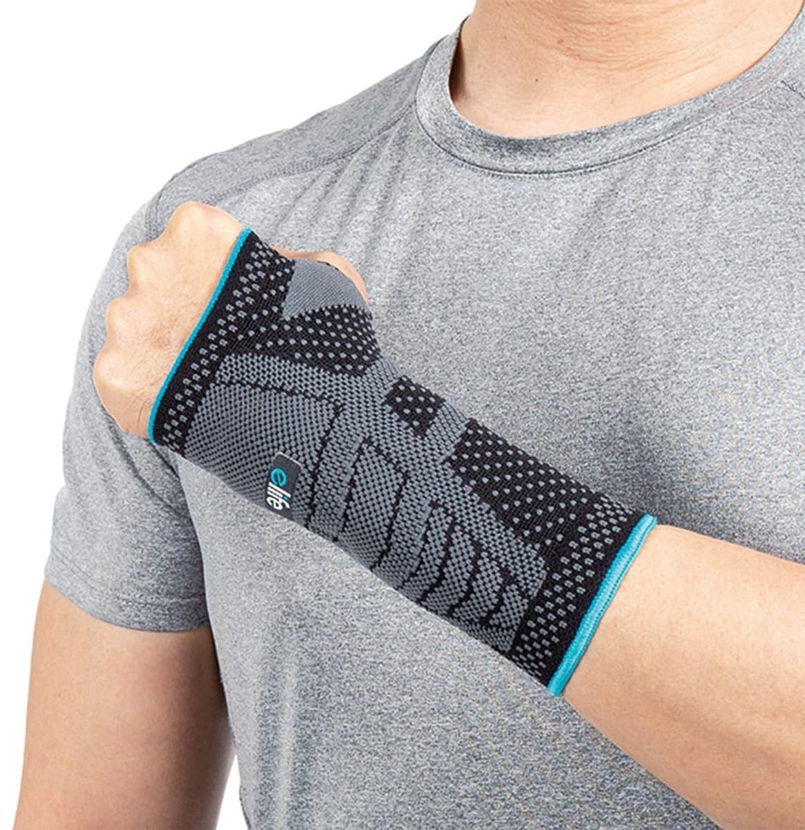 E-life Bio-Contour Polsbandage – Polsbrace polsondersteuning bij polsblessures - Sport en dagelijks gebruik - XL - Grijs