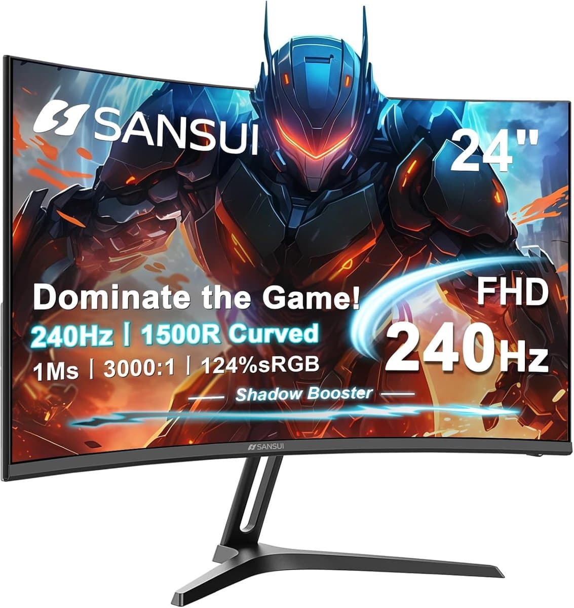Gaming Monitor - Curved Display - Intensieve Games - 240 Hz Verversingssnelheid - 61 cm FHD - Zwart
