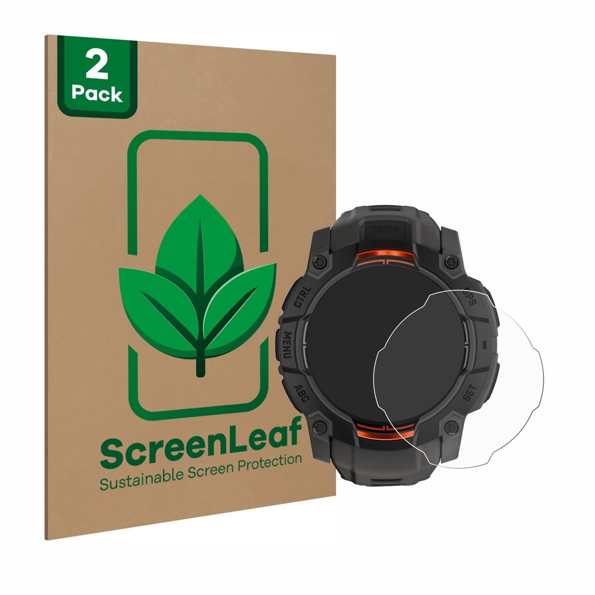 ScreenLeaf - Screenprotector voor Garmin Instinct 3 Solar (50 mm) - Duurzame schermbescherming Folie Beschermfolie transparant 2 Stuks
