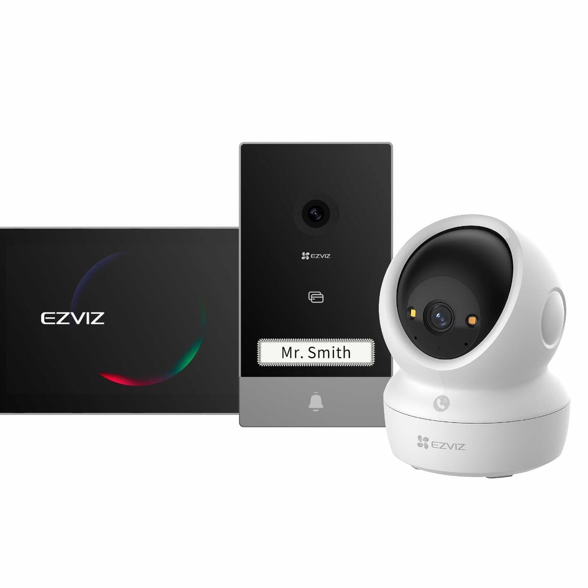 EZVIZ Smart Security Kit – H6C G1 4K Binnencamera + HP7 Videodeurbel - 360° Pan & Tilt - Patrol Mode & Human Detection - MicroSD & Cloud