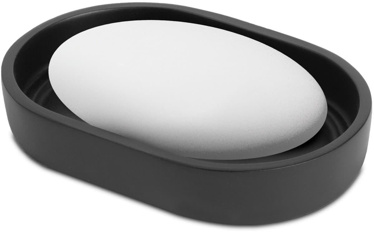 Zeephouder – Zeepbakje Zwart Mat – Resin – 11,8 x 8,3 cm – Zeep Schaaltje Badkamer [BW3020C]