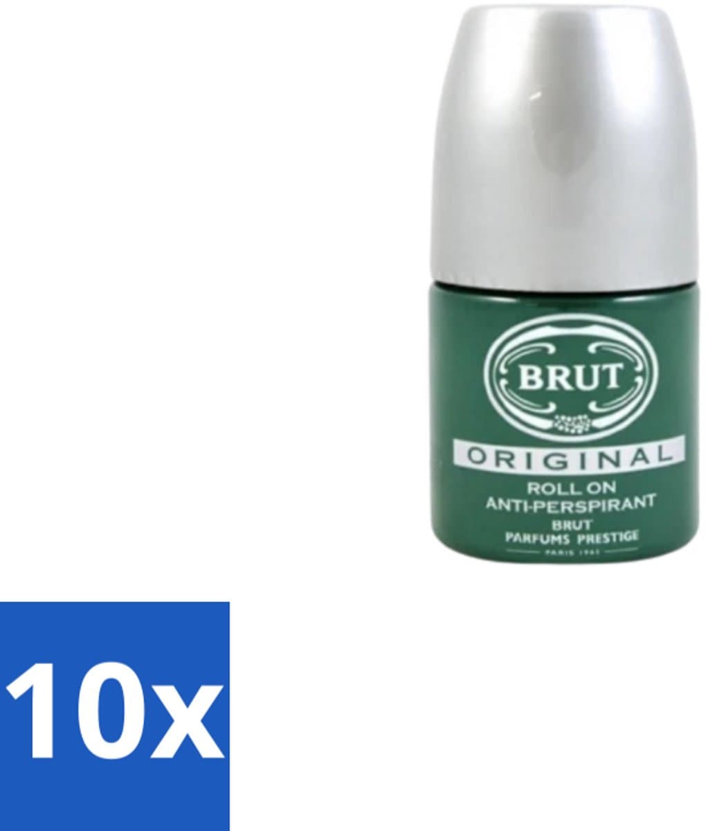 Brut – Deodorant Roll-On – Original – Glas – 50 ml - Bulkverpakking - 10 stuks