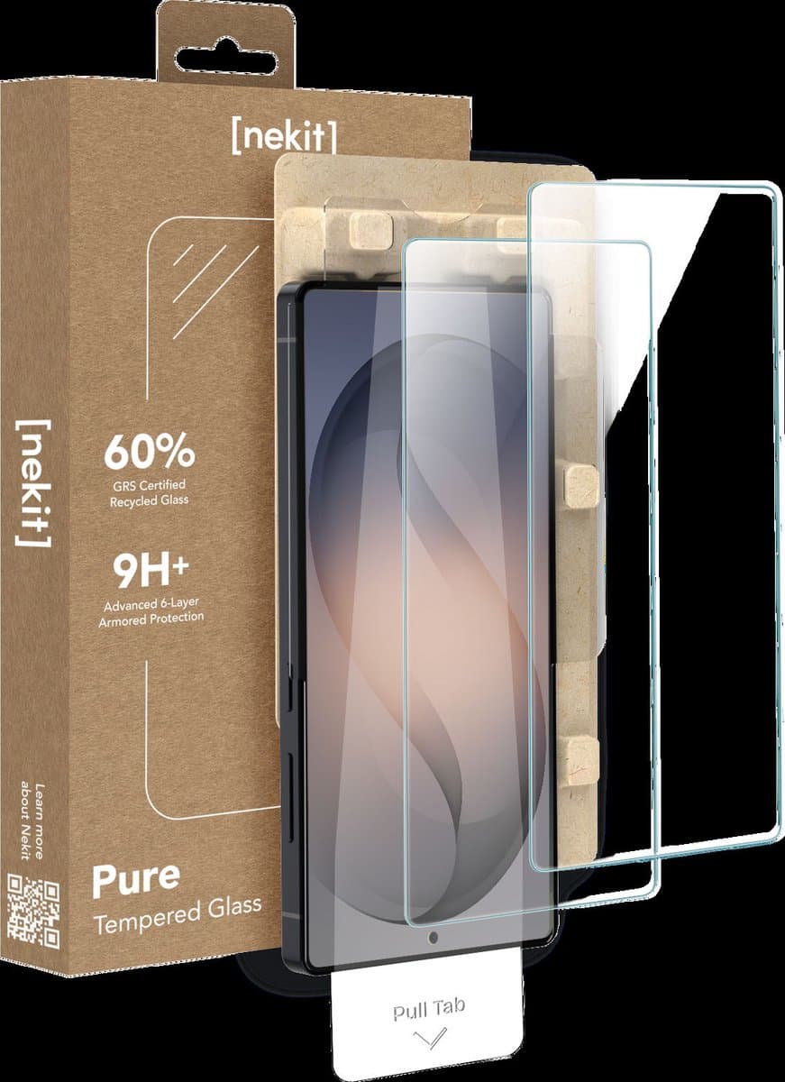 NEKIT Pure - Duo Pack Tempered Glass Geschikt voor Samsung Galaxy S26 Ultra - 9H+ Gehard - GRS Gerecycled Glas - Screen Protector met Installatiebox - Case Friendly