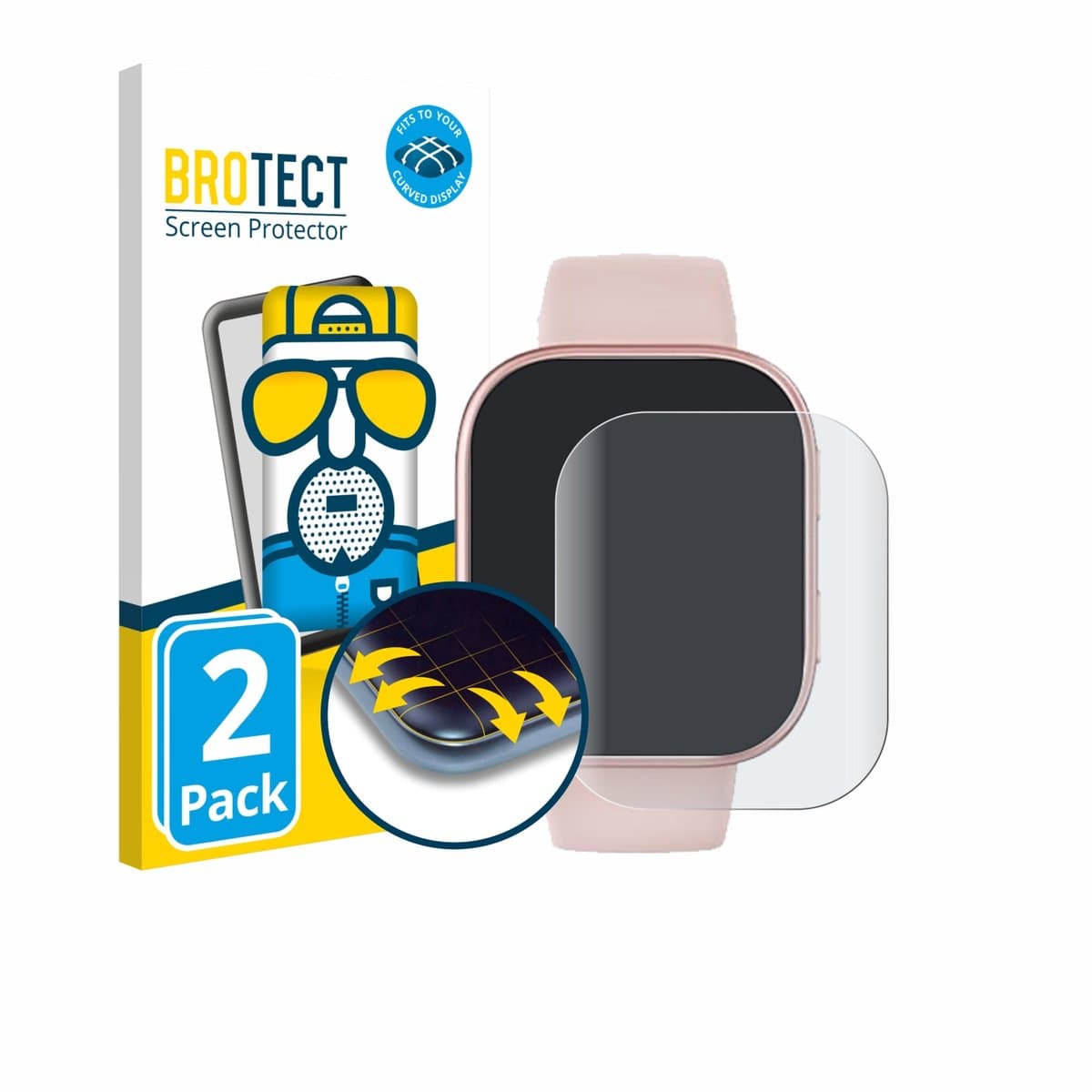 BROTECT - Screenprotector voor Mingtawn ‎T8 1.83" - Folie Beschermfolie matte volledig dekking 2 Stuks