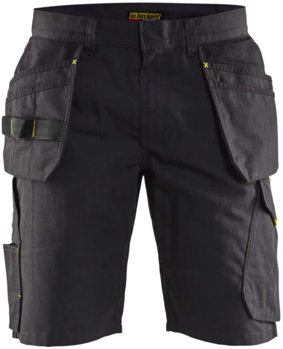 Blaklader Service short met spijkerzakken 1494-1330 - Zwart/High Vis Geel - C52