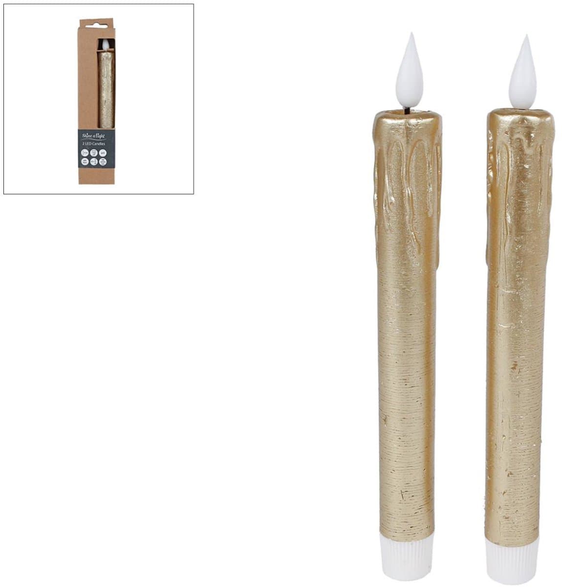 LED kaarsen afstandsbediening goud set 2 decoratief veilig.