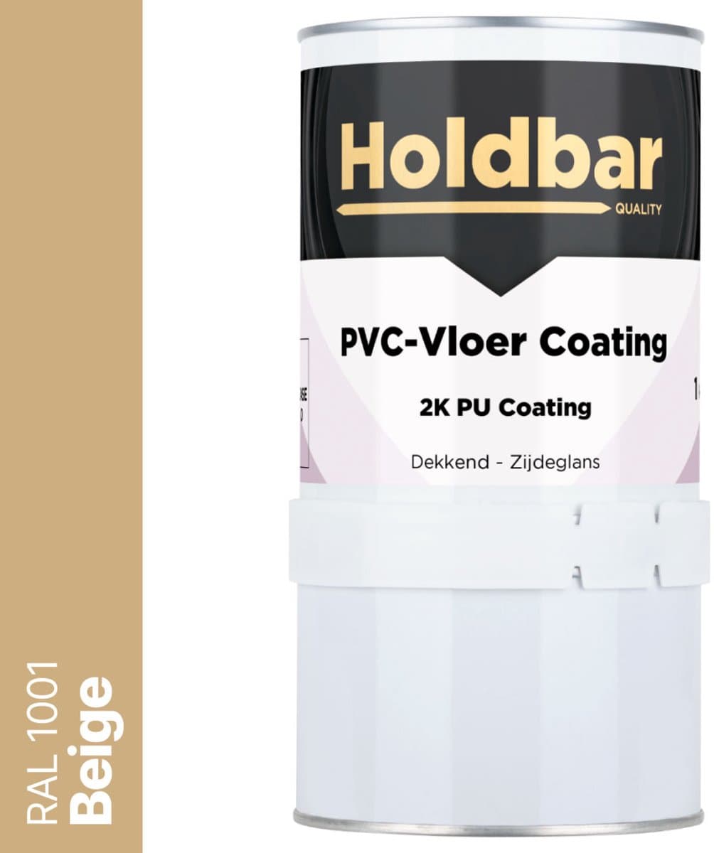 Holdbar PVC-Vloer Coating Beige (RAL 1001) 1 Kg - Vloerverf - Alle kleuren - Hecht direct op PVC - Slijtvast - UV-bestendig - Gemakkelijk te reinigen - Beschermt PVC-Vloer - 2 Componenten Verf