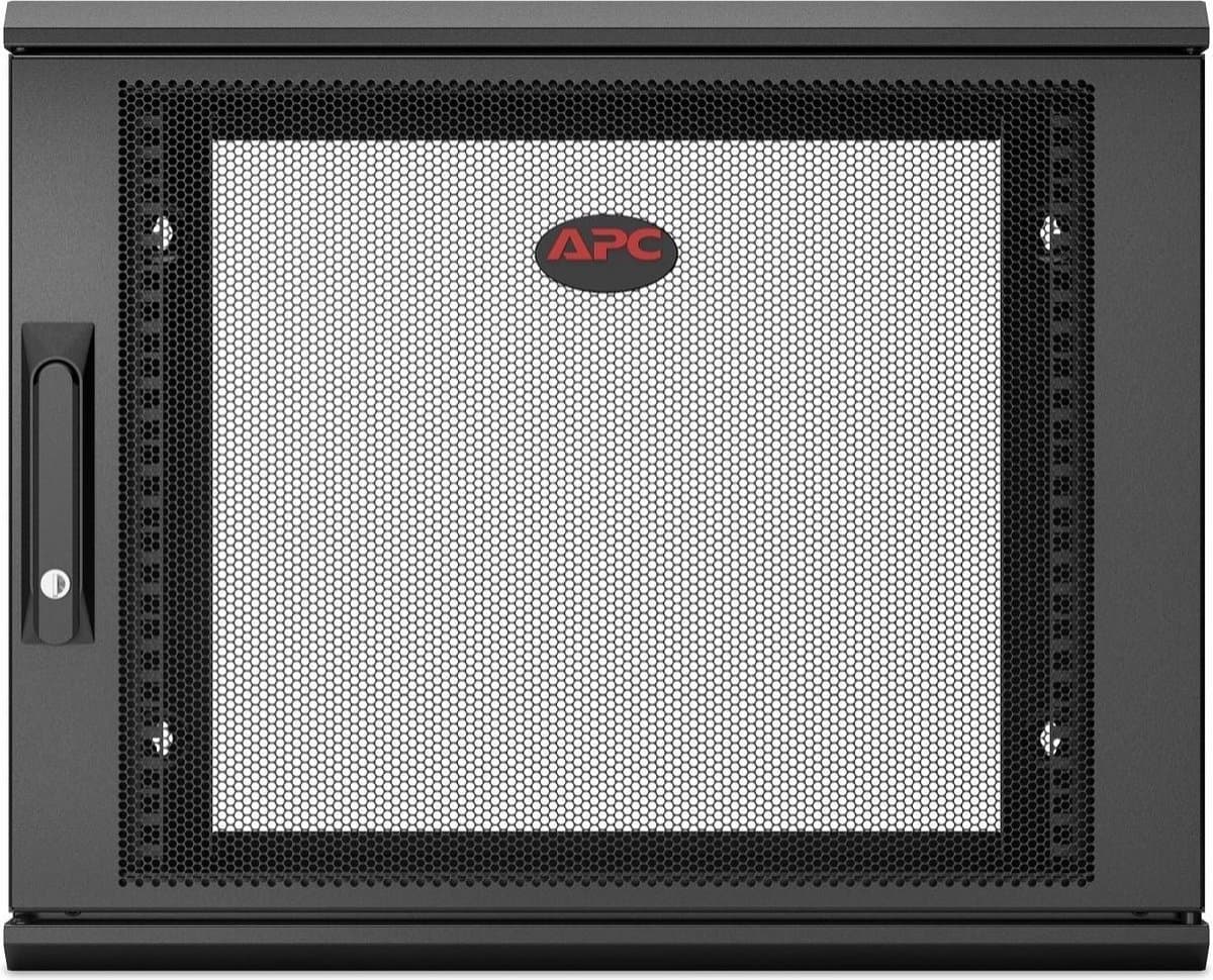 APC NetShelter WX 9U Single Hinged Wall-mount Enclosure 600mm Deep Wandrek Zwart