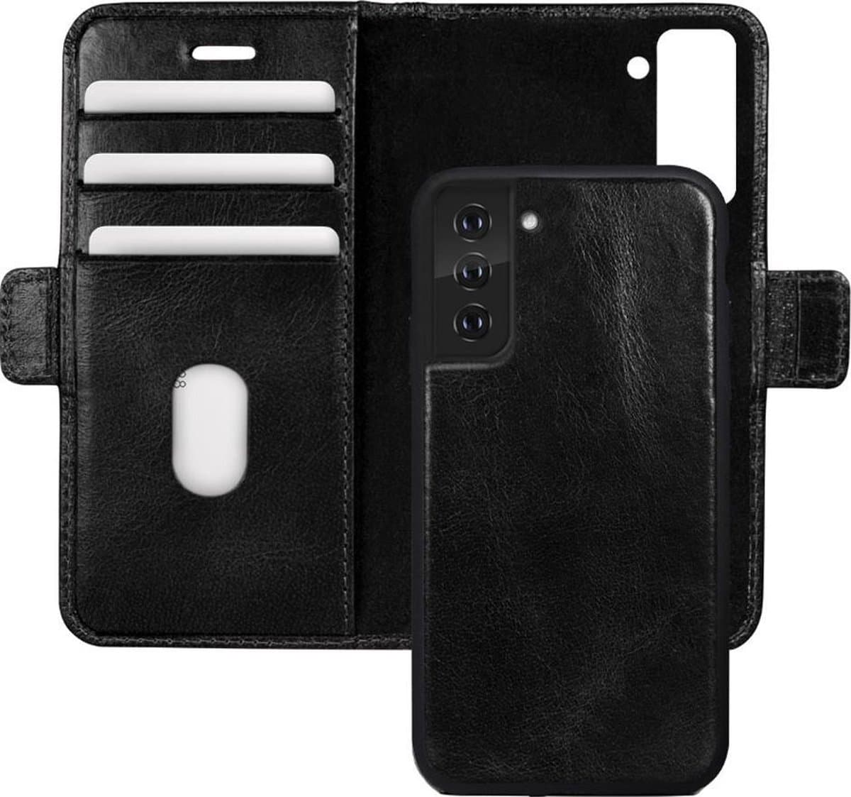 Samsung Galaxy S21 Ultra Bookcase hoesje - dbramante1928 - Effen Zwart - Leer