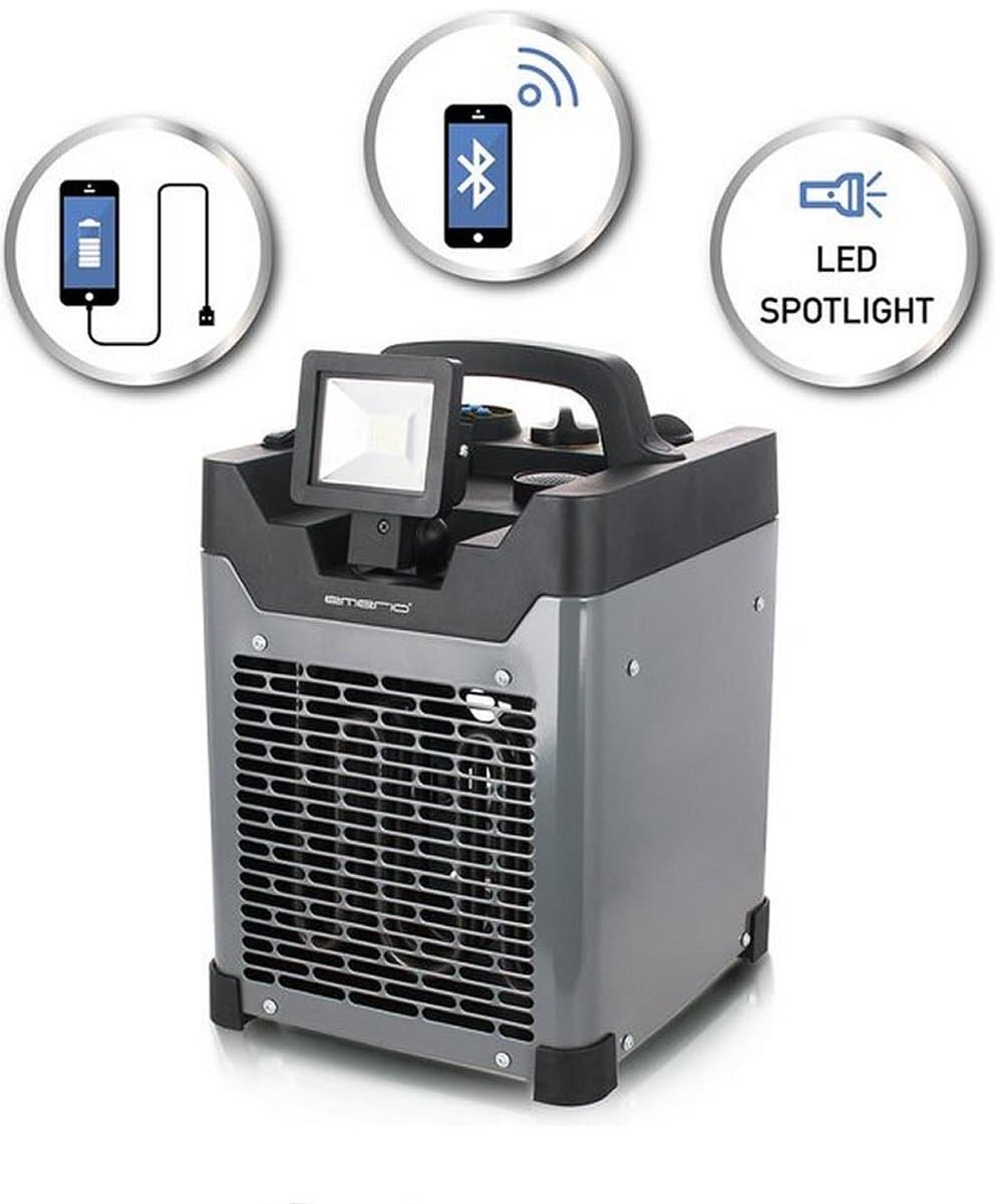 Emerio FH-117205 Ventilatorkachel + LED-Lamp Grijs/Zwart