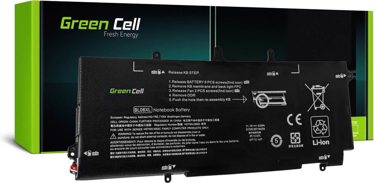 GREEN CELL Batterij voor HP EliteBook Folio 1040 G1 G2 / 11,1V 3784mAh