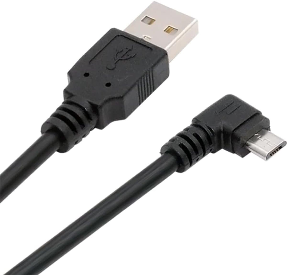 Left Angle 90 Degree Micro USB 5Pin to USB 2.0 Type-A Data Charging Cable for Phone Tablet Camera 150cm - ShopVlot