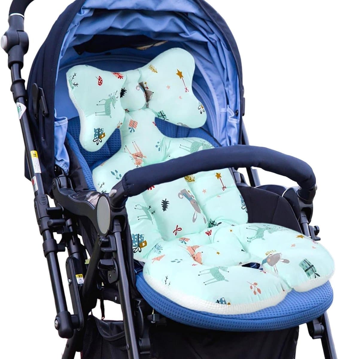 Baby autostoelkussen - Baby inlegger - Comfortabel reizen - Ademend mesh design - 68 x 34 cm - Groene zee