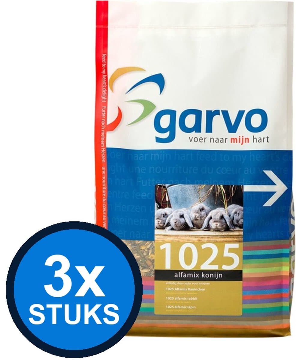 3x Garvo Alfamix Konijn - Konijnenvoer - 3kg