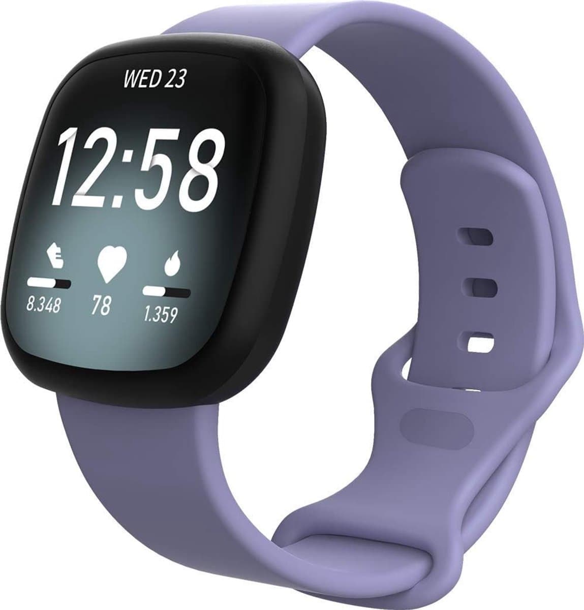 Zachte TPU Sport Silikonenhalsband voor Fitbit Sense en Versa 3, 2-Pack, Geschikt voor Dames en Heren, Ademend en Comfortabel