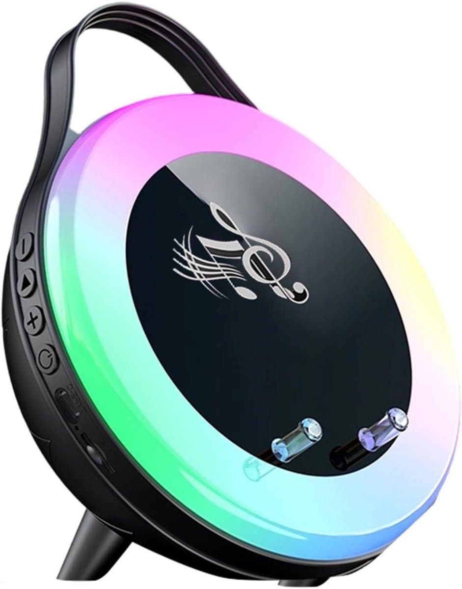 Draadloze Speaker - Inductie Audio - Sfeer Creëren - Oplaadbare RGB-verlichting - 20 cm - Zwart