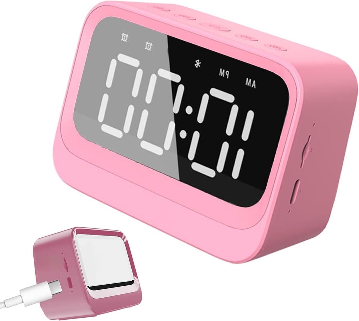 Wekker met Speaker - Digitale Klok Geluidsalarm - Dagelijkse Routine Verbeteren - Slimme Slaappatroon Aanpassing - 108x78x54cm - Perzik