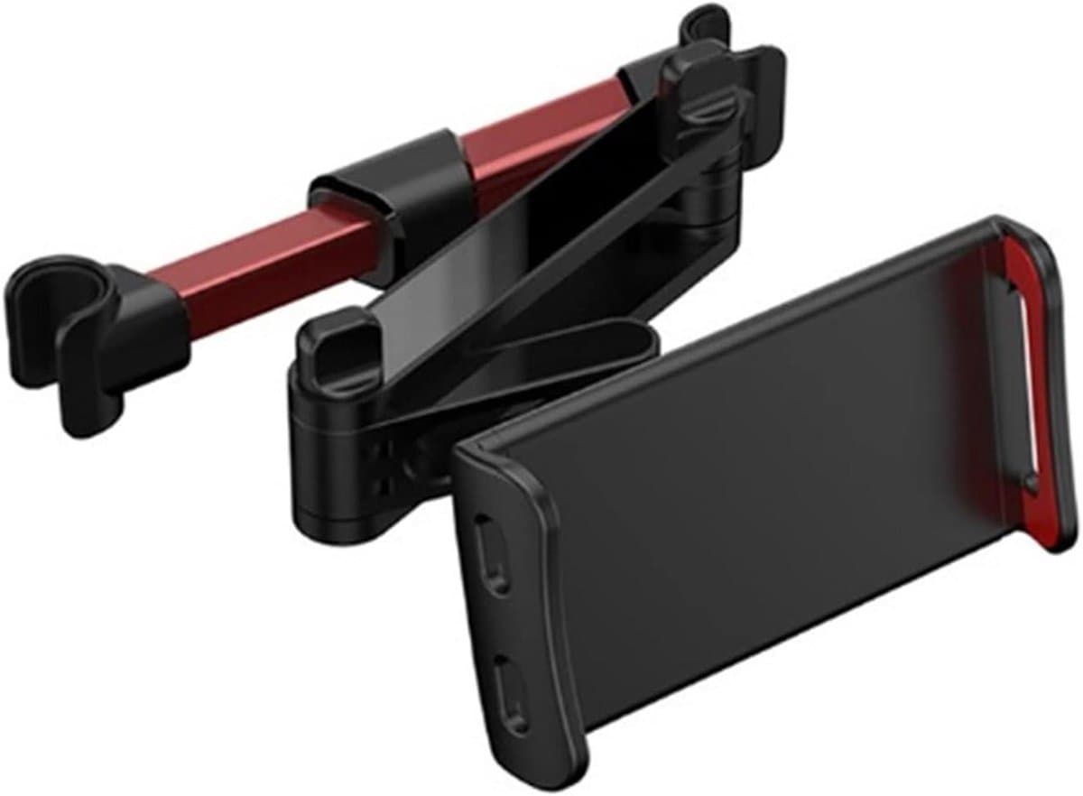 Tablethouder Auto - Telefoonstandaard Hoofdsteun - Entertainment Onderweg - 360 Graden Rotatie - 5-11 Inch - Rood