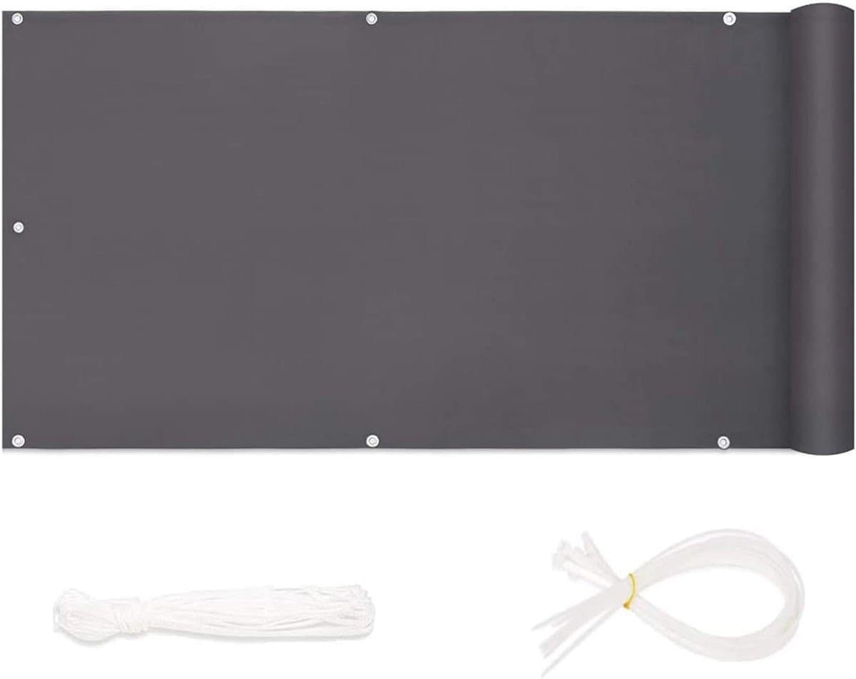 Windscherm - Schermdoek - Privacy Creëren - Waterafstotend UV-bestendig - 1.1x8m - Donkergrijs