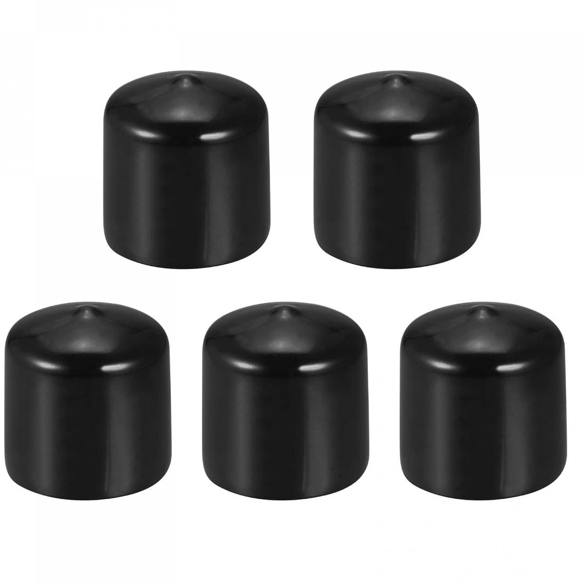 sourcing map Set van 5 rubberen eindkappen, 34 mm, bescherming voor schroeven, meubels, buis, zwart