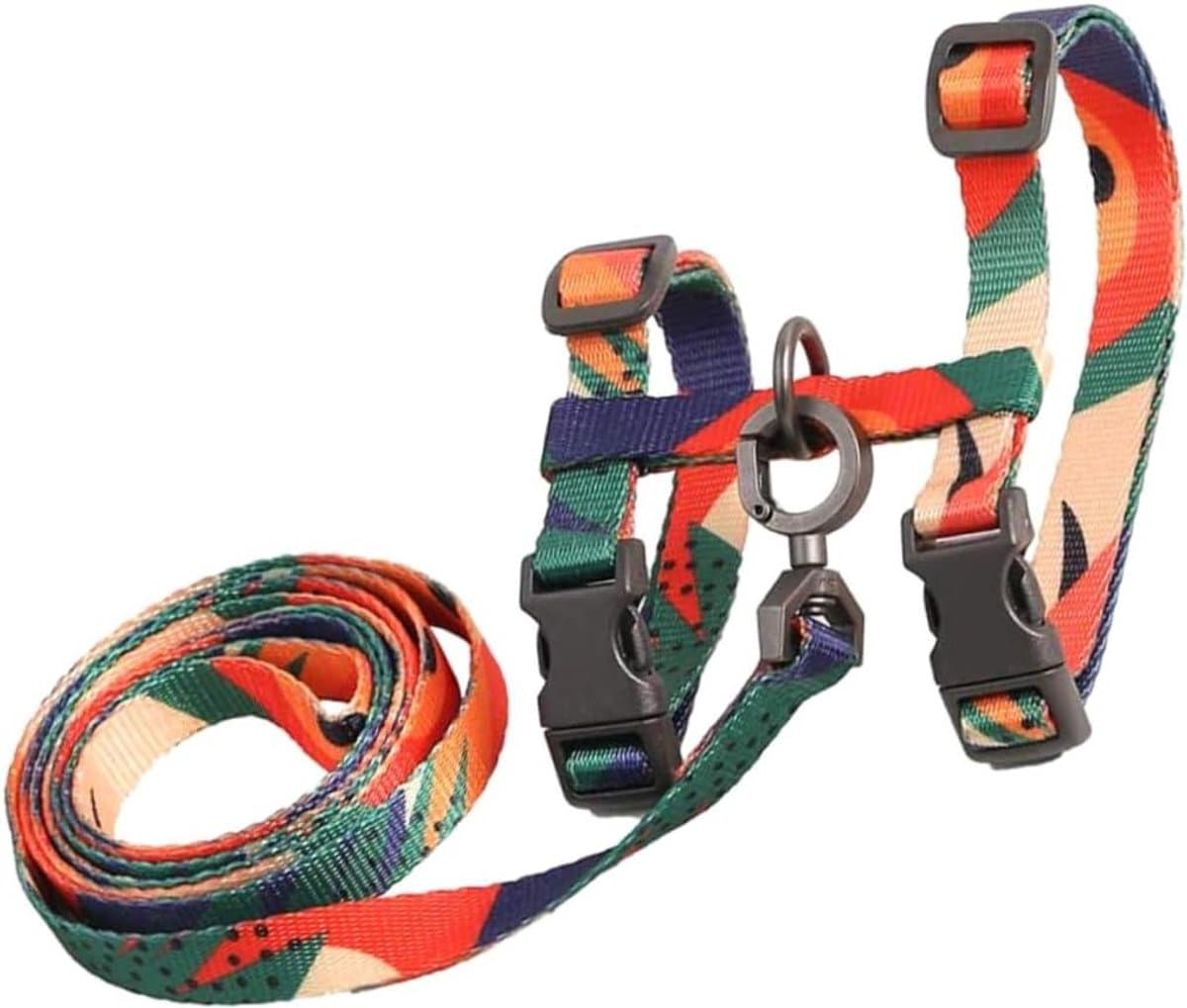 Harnas Kat - Hondenlijn Kat - Buitenwandelen Kat - H-vormige Borstband - 122 cm - Multicolor