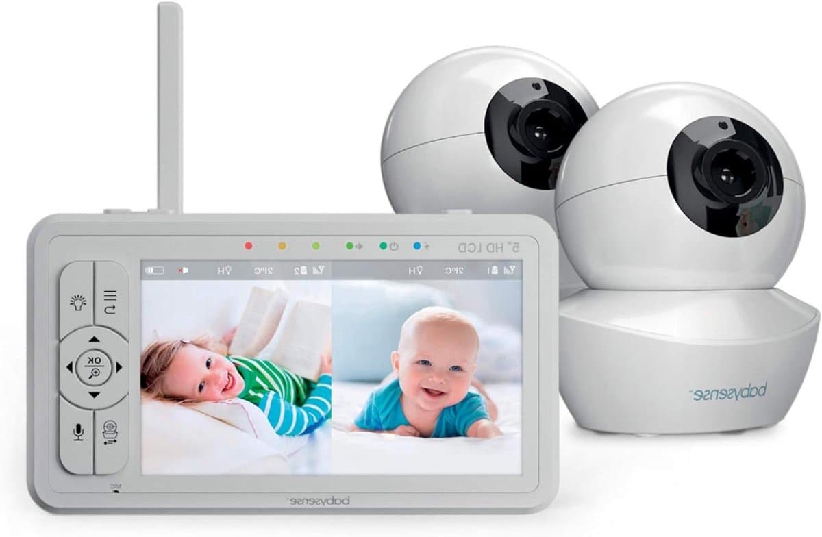 Babyfoon met Camera - Video Monitor - Baby Bewaken - 2 HD Camera's - 5 Inch Scherm - Wit