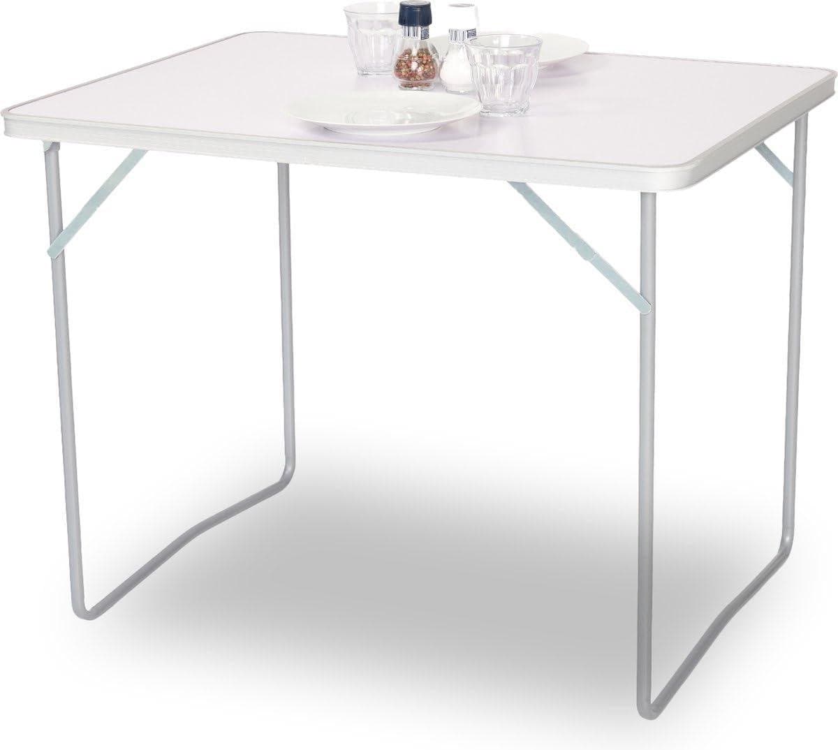 Campingtafel Inklapbaar - Tuintafel Balkontafel - Buiten Eten - Lichtgewicht Draagbaar - 80x60x70 cm - Wit
