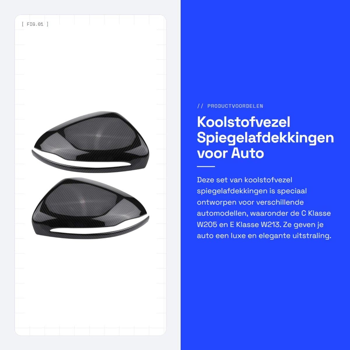 Dailygoods - Koolstofvezel Spiegelafdekkingen voor Auto