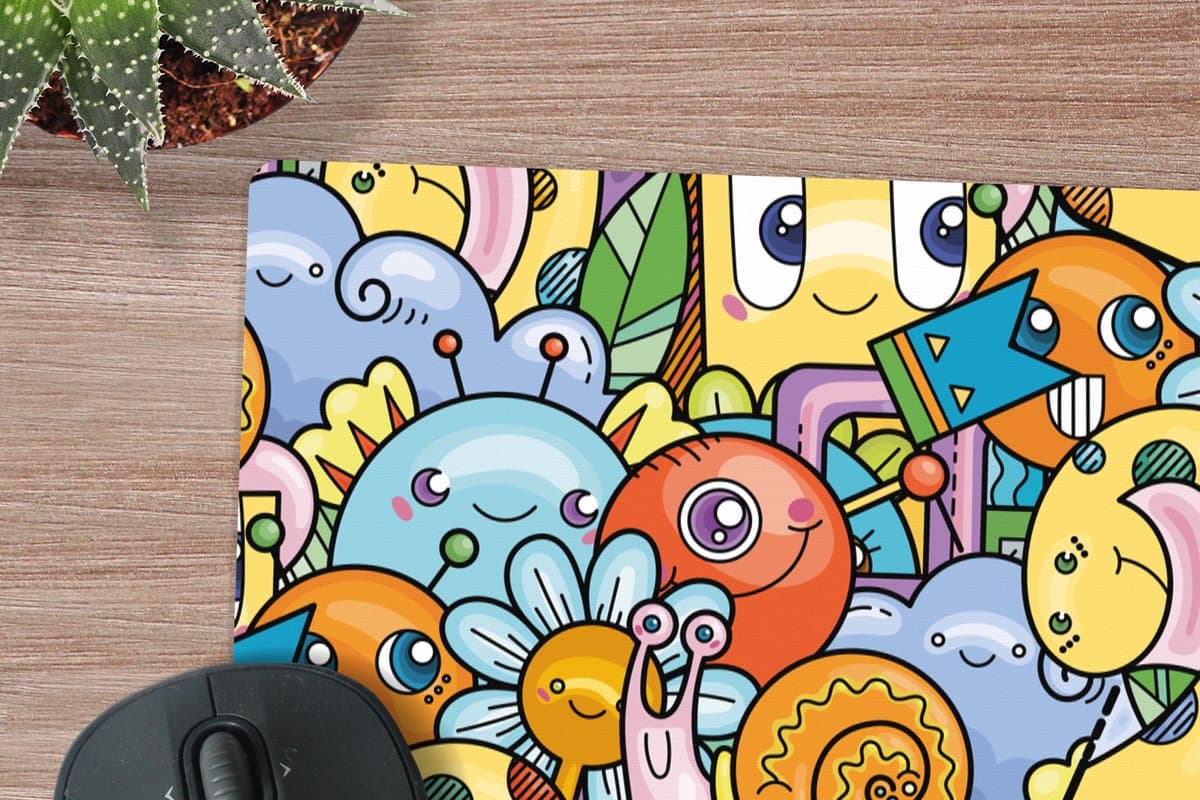 Muismat XXL 60x60 cm - Bureau onderlegger - Bureau mat Design - Dieren - Bloemen - Grappig - Jongen - Meisje - Bureaumat - Gaming mousepad xl - Bureaulegger groot - Computer deskmat