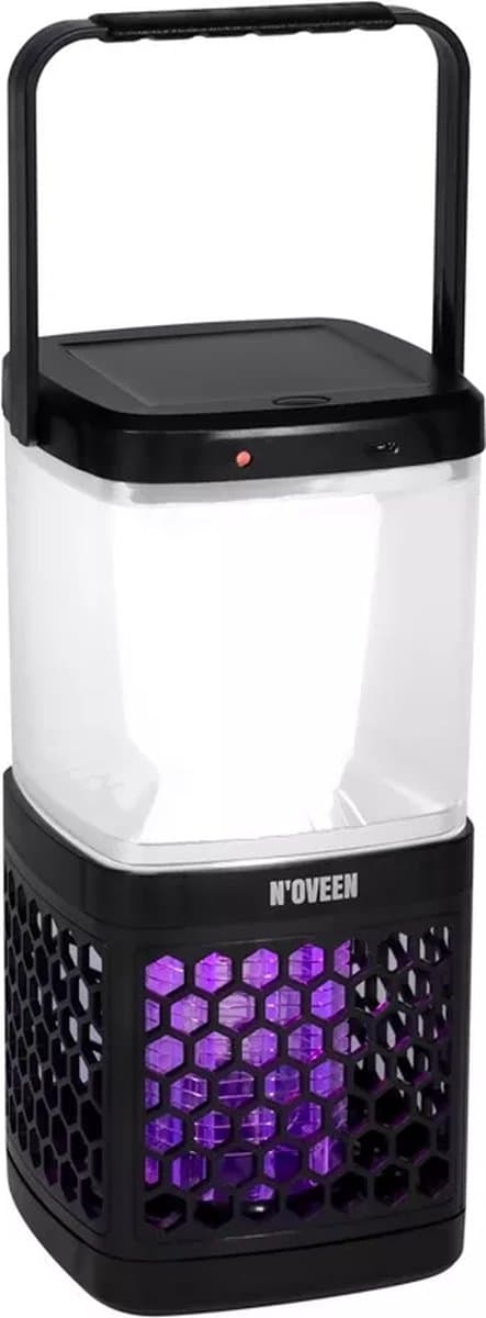 Noveen - Elektrische Muggenlamp - Vliegenlamp - Muggenlamp - Insectenlamp - Insectenlamp met UV-licht - Insectenverdelger – Draadloos - Oplaadbaar via zonnepaneel - Solar - 5 Watt / 800 Volt