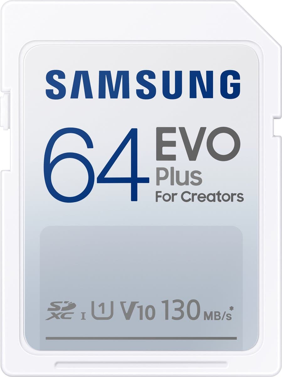 Samsung EVO Plus - SD Kaart - 130 MB/s - 64 GB