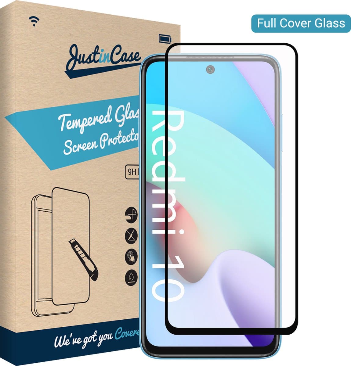 Just in Case screenprotector geschikt voor Xiaomi Redmi 10 - Screenprotector Full Cover Gehard Glas
