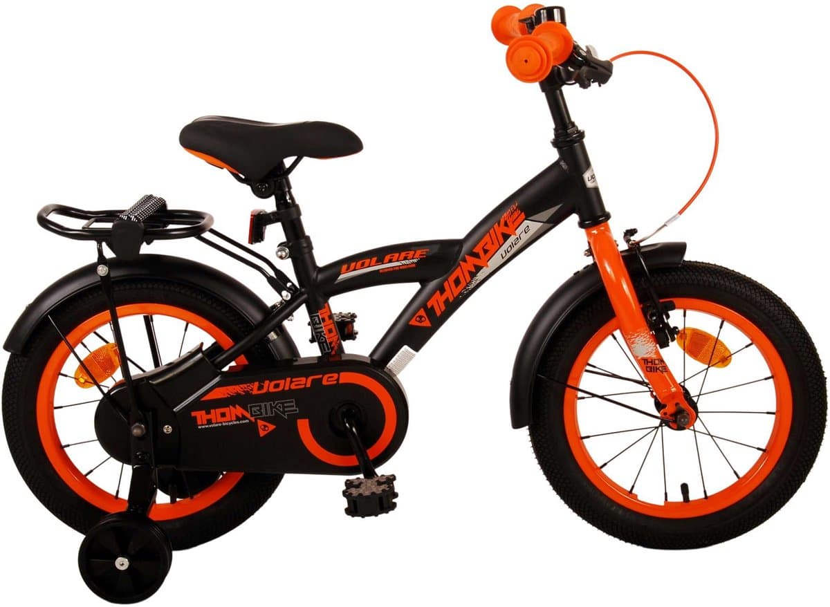 Volare Thombike Kinderfiets - Jongens - 14 inch - Zwart Oranje