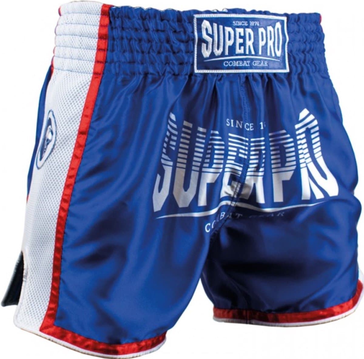 Super Pro Stripes Kickboks broekje Blauw/Wit/Rood (Beschikbaar in verschillende maten)
