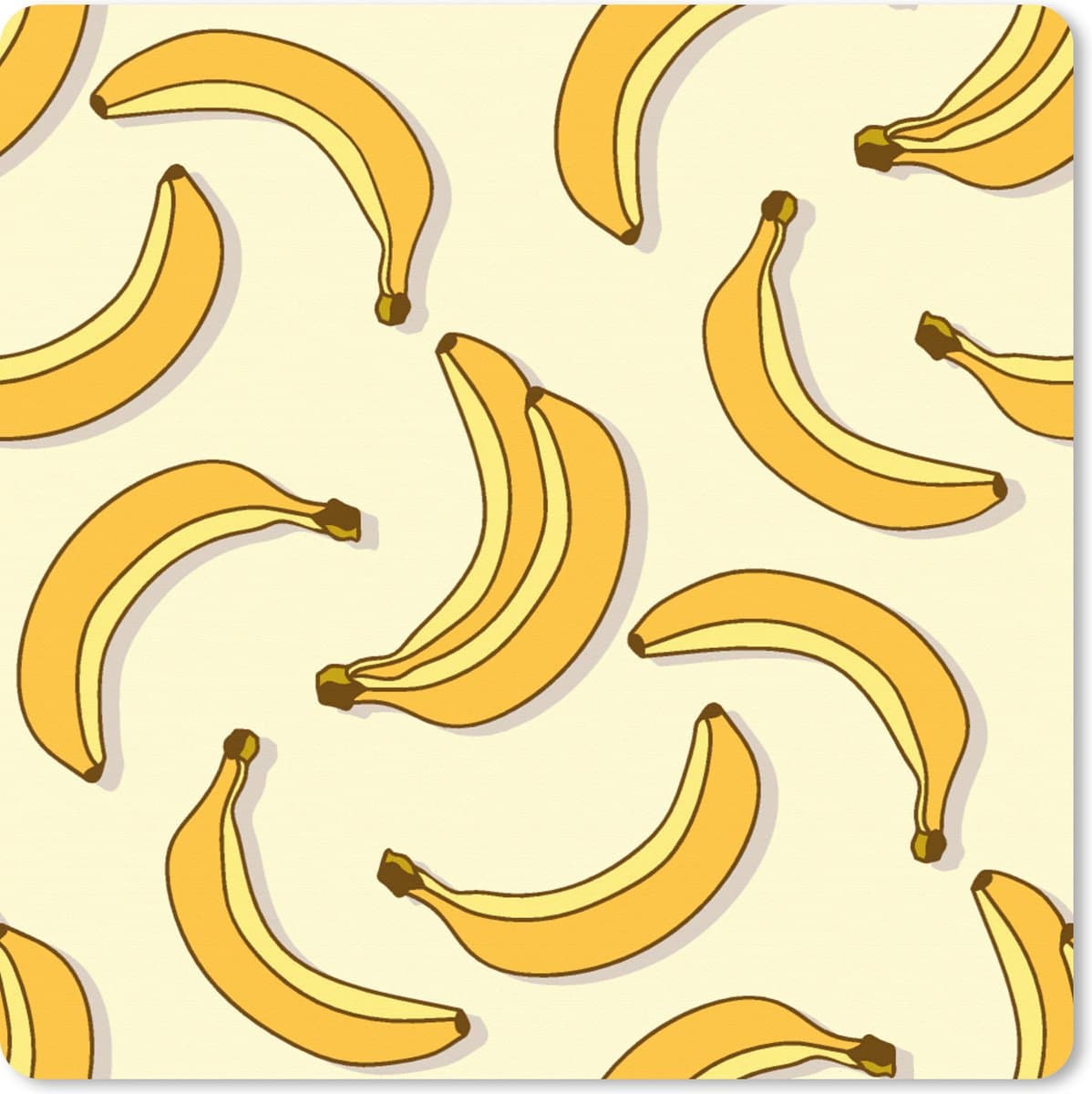 Muismat XXL 60x60 cm - Bureau onderlegger - Bureau mat Fruit - Design - Banaan - Bureaumat - Gaming mousepad xl - Bureaulegger groot - Computer deskmat