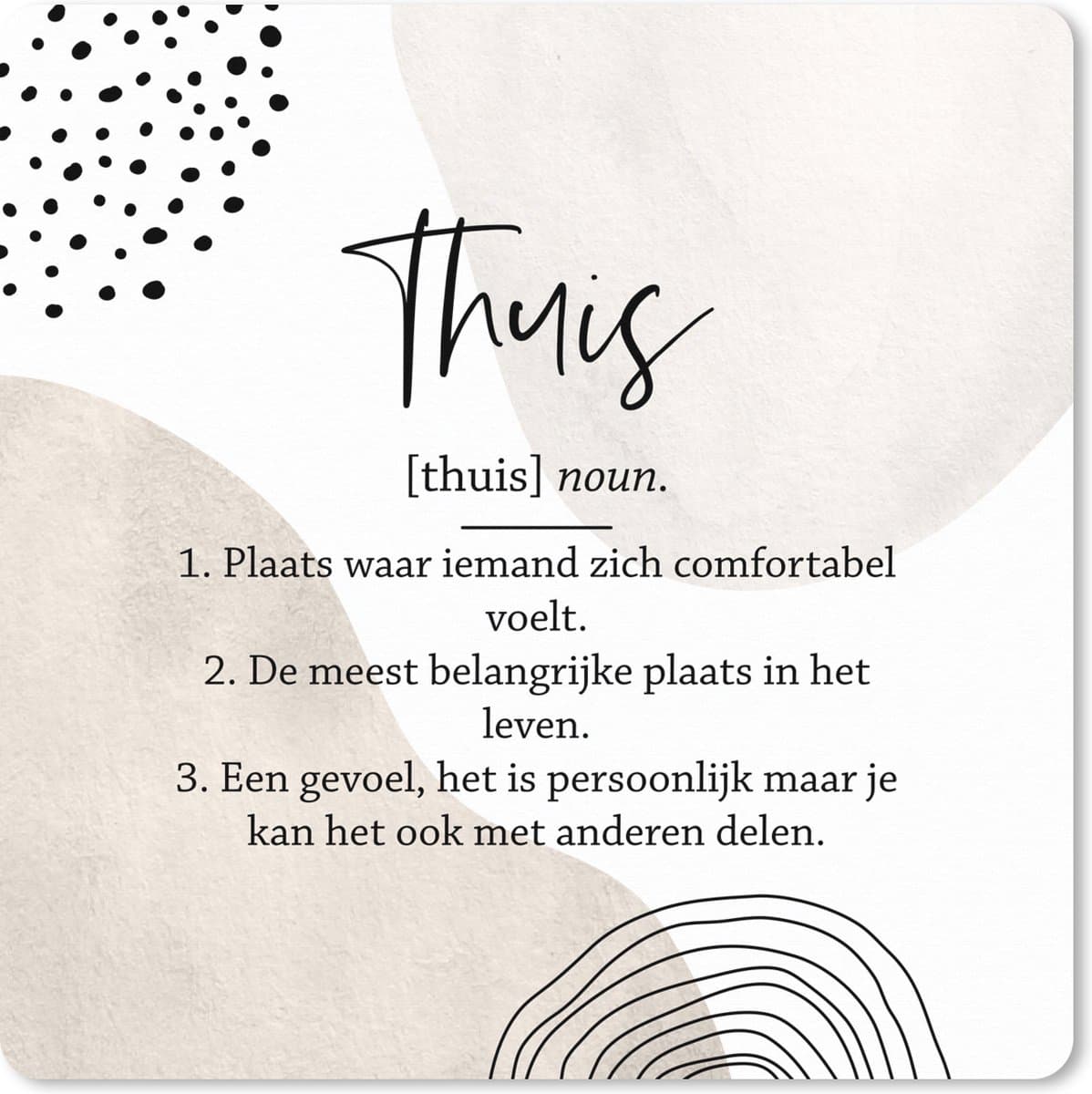 Muismat XXL 80x80 cm - Bureau onderlegger - Bureau mat Thuis - Happy - Quote - Bureaumat - Gaming mousepad xl - Bureaulegger groot - Computer deskmat