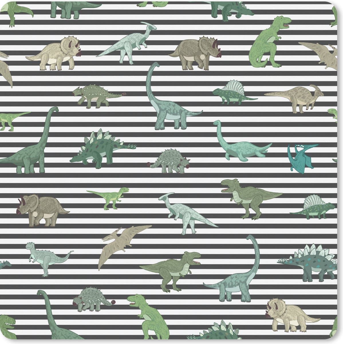 Muismat XXL 80x80 cm - Bureau onderlegger - Bureau mat Kinderkamer - Zwart - Dinosaurus - Jongetjes - Meiden - Kinderen - Bureaumat - Gaming mousepad xl - Bureaulegger groot - Computer deskmat