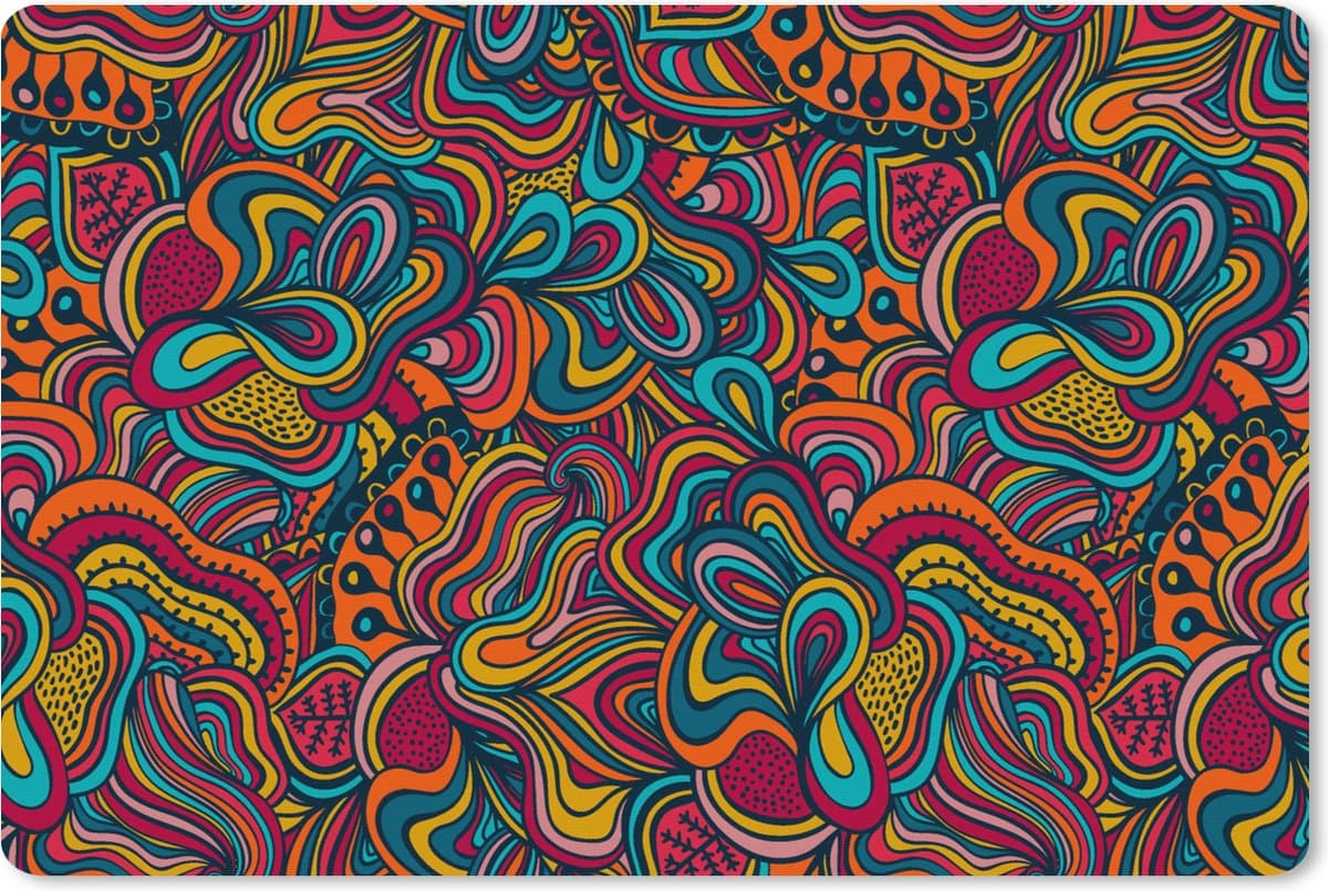 Muismat XXL 120x80 cm - Bureau onderlegger - Bureau mat Boho - Patronen - Abstract - Flora - Bureaumat - Gaming mousepad xl - Bureaulegger groot - Computer deskmat